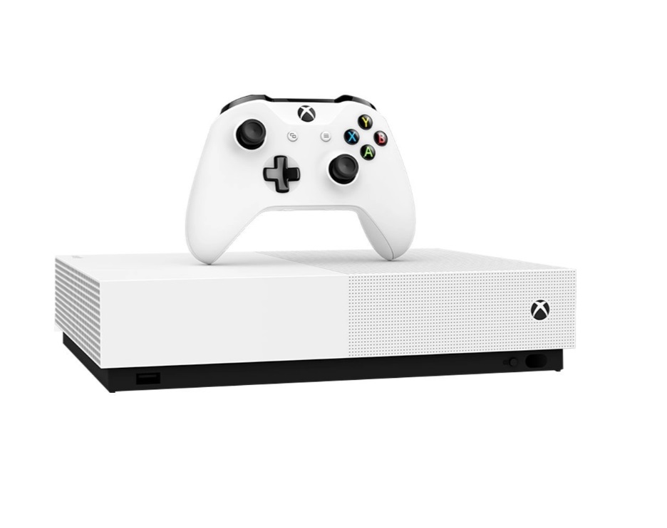Xbox One S 1TB All-Digital Edition Two Controller Bundle, Xbox One S 1TB  Disc-Free Console, 2 Wireless Controllers, Download Codes for Minecraft,  Sea of Thieves and Fortnite Battle Royale 